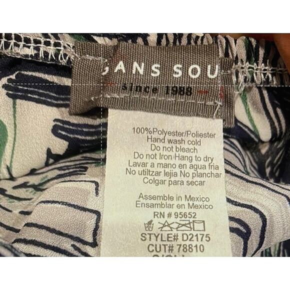 NEW Boho Tropical Palm Print Off Shoulder Maxi Dress 3/4 Sleeve TieWaist S White - Picture 7 of 15